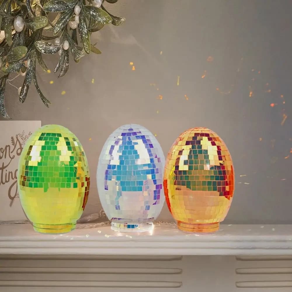 Easter Theme Glass Disco Egg Ball Decorative Shimmering Effect Reflective Mirror Ball Adorable Easter Egg Decorations