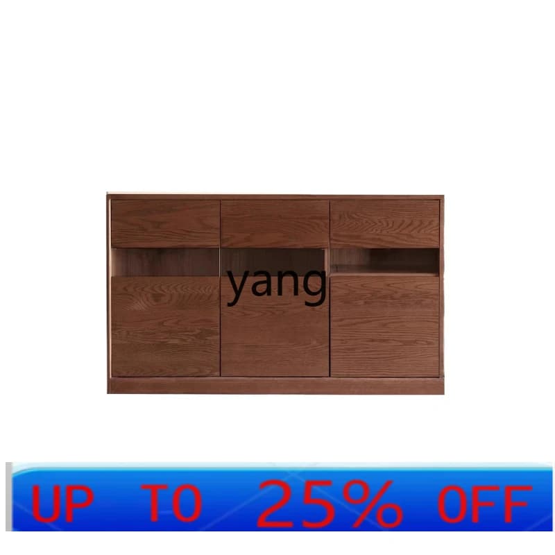 LTT solid wood dining side cabinet walnut rock slab storage cabinet
