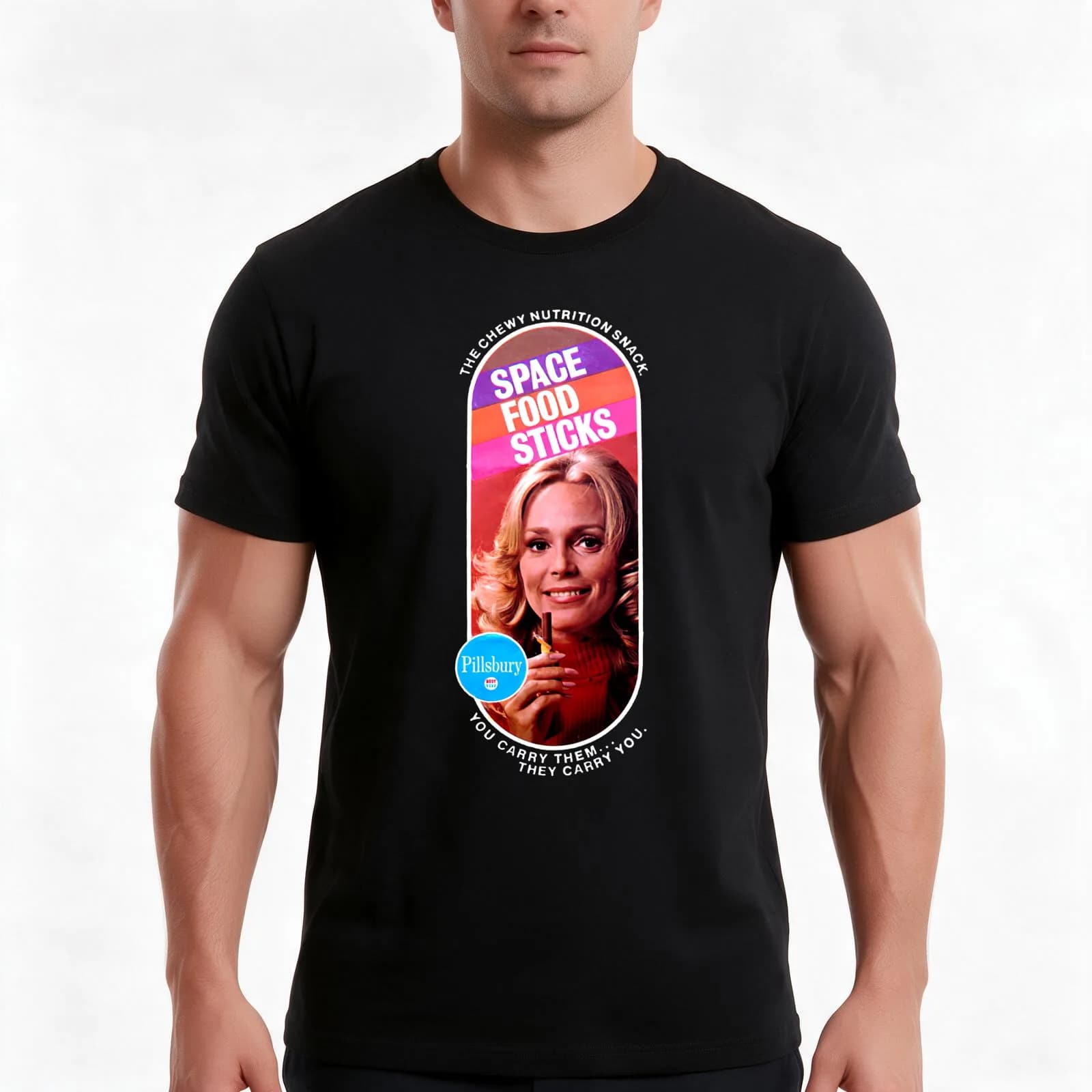 SPACE FOOD STICKS WRAPPER T-Shirt, Summer Casual Cotton Tee, Oversized Streetwear Tops, Vintage Graphic Print, Unisex Men Women