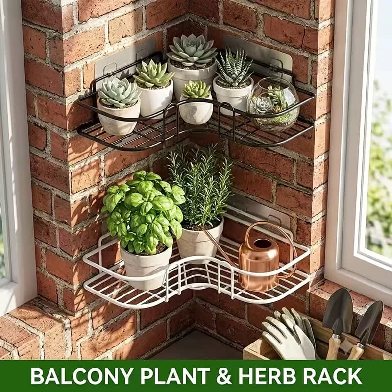 1Pcs RV specific non perforated triangular storage rack camping vehicle corner storage rack transparent non stick to the wall