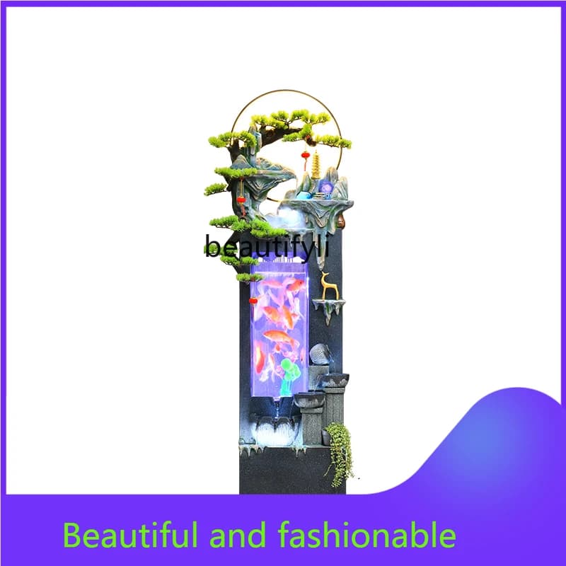 Chinese Fish Tank Loop Make a Fortune as Endless as Flowing Water Decoration Modern Living Room Office Hallway Floor Decoration