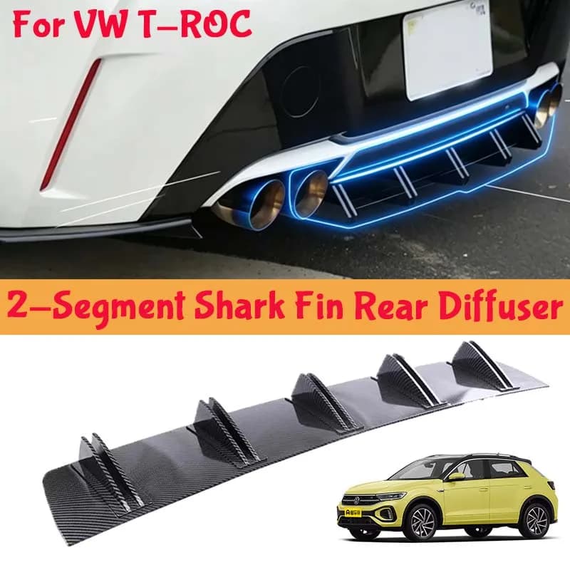 For VW T-ROC Shark Fin Rear Diffuser Split Chassis Spoiler Auto Aerodynamic Parts Aerodynamic Modification
