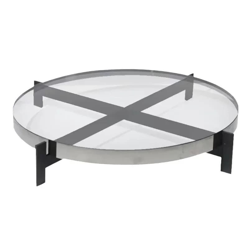 Modern light luxury, glass metal tray, model room exhibition hall crystal storage plate decoration, designer high-end ornament