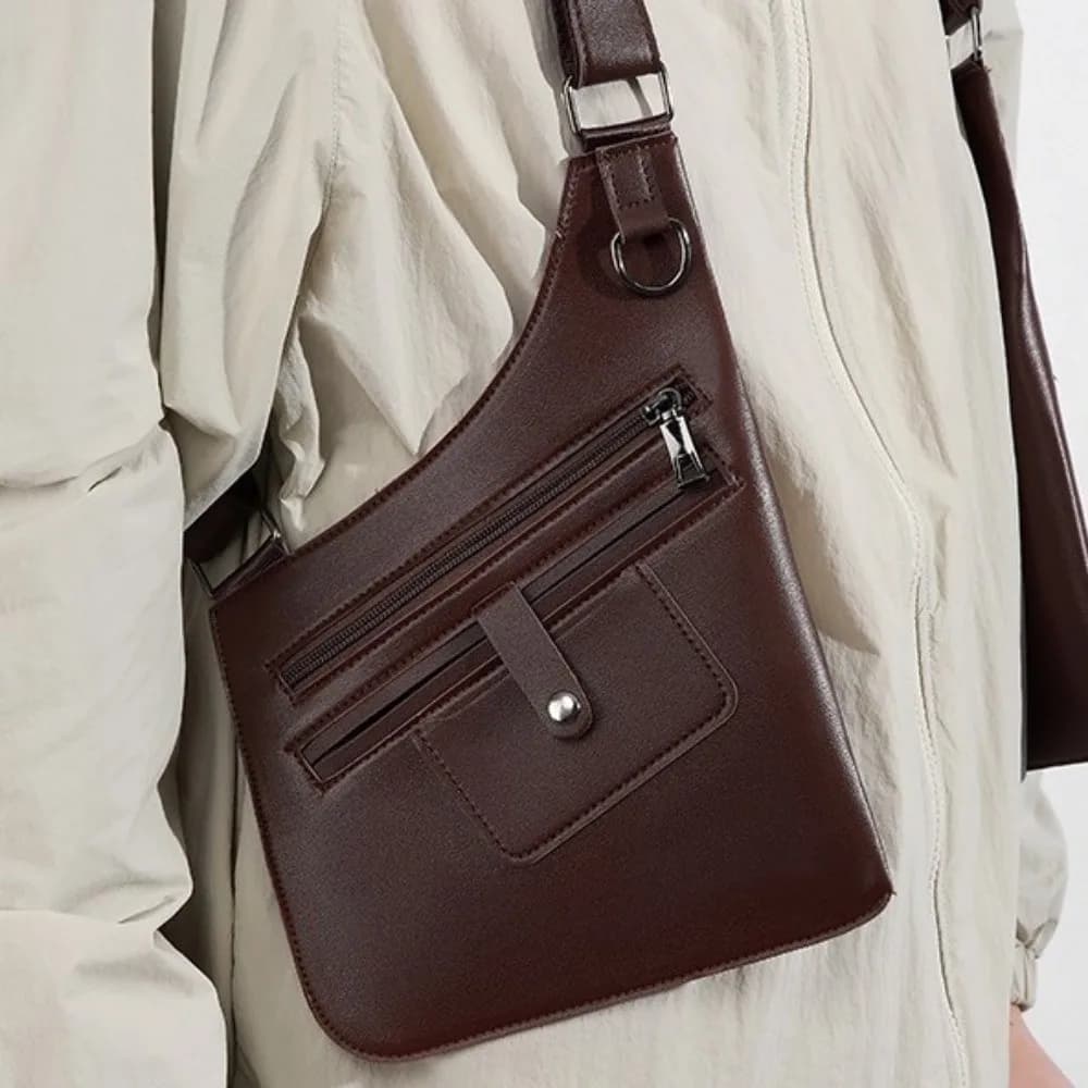 Adjustable Shoulder Straps Men's Armpit Shoulder Bag Waterproof Multi-Pocket Design Underarm Strap Wallet Pocket Anti-Theft