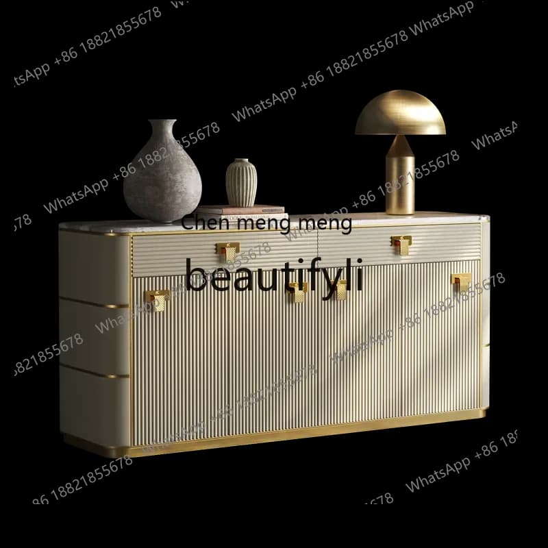 G Light luxury dining side cabinet Italian restaurant locker household postmodern marble entrance shoe cabinet