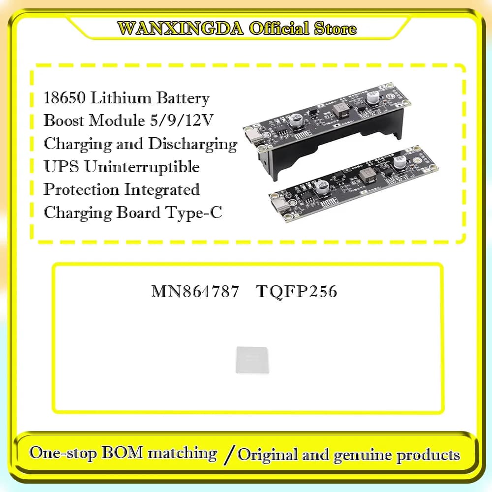 MN864787  18650  Module 5/9/12V Charging and Discharging UPS Uninterruptible Protection Integrated Charging Board Type-C