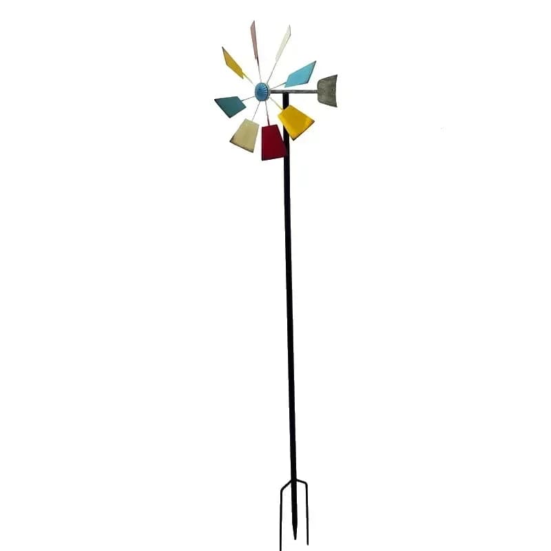 Metal crafts courtyard garden balcony garden landscape props turn with the wind outdoor wrought iron color small windmill