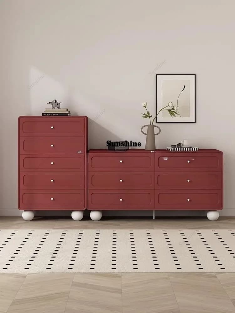 Premium minimalist modern bedroom blue retro cabinet multi-function customizable  FT