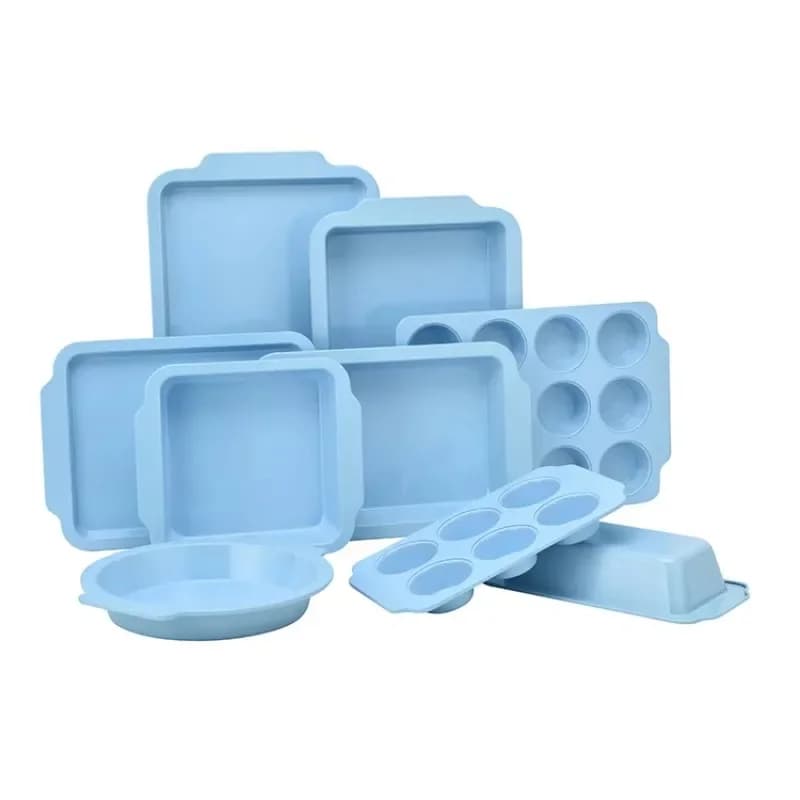 Carbon steel non-stick metal inside and outside color baking set/independent muffin plate square plate round pot