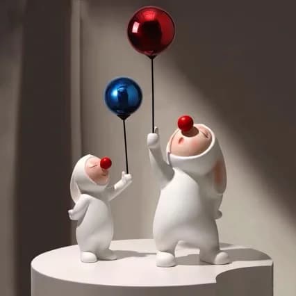 Light luxury high Internet celebrity balloon rabbit TV cabinet on both sides desktop decorations floor-standing home entrance