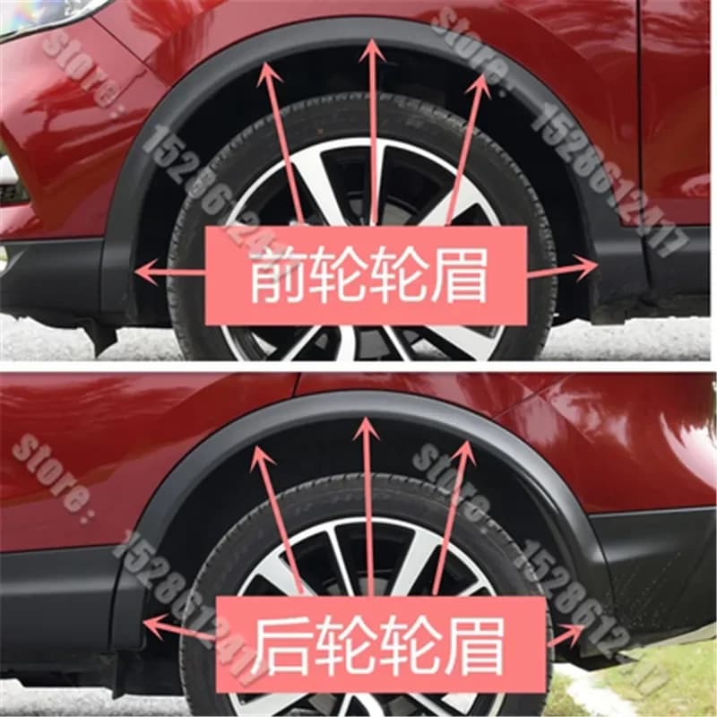 Car Styling for Nissan QASHQAI J11 2016 2017 2018 -2021 ABS Car Wheel Fender flares Wheel Extension Wheel Arches Plastic trim