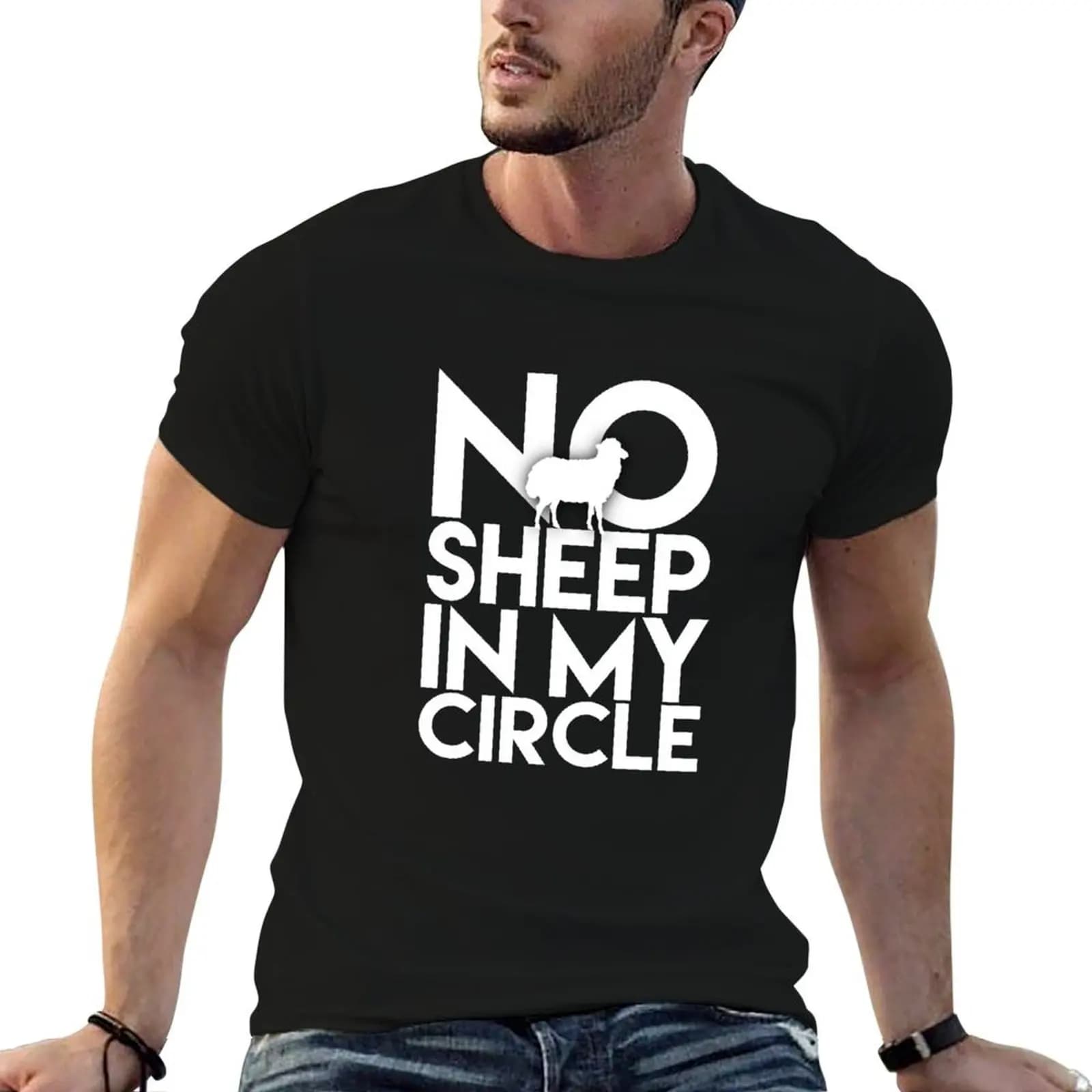 No Sheep In My Circle 2021 T-Shirt Summer Holiday Casual Tee