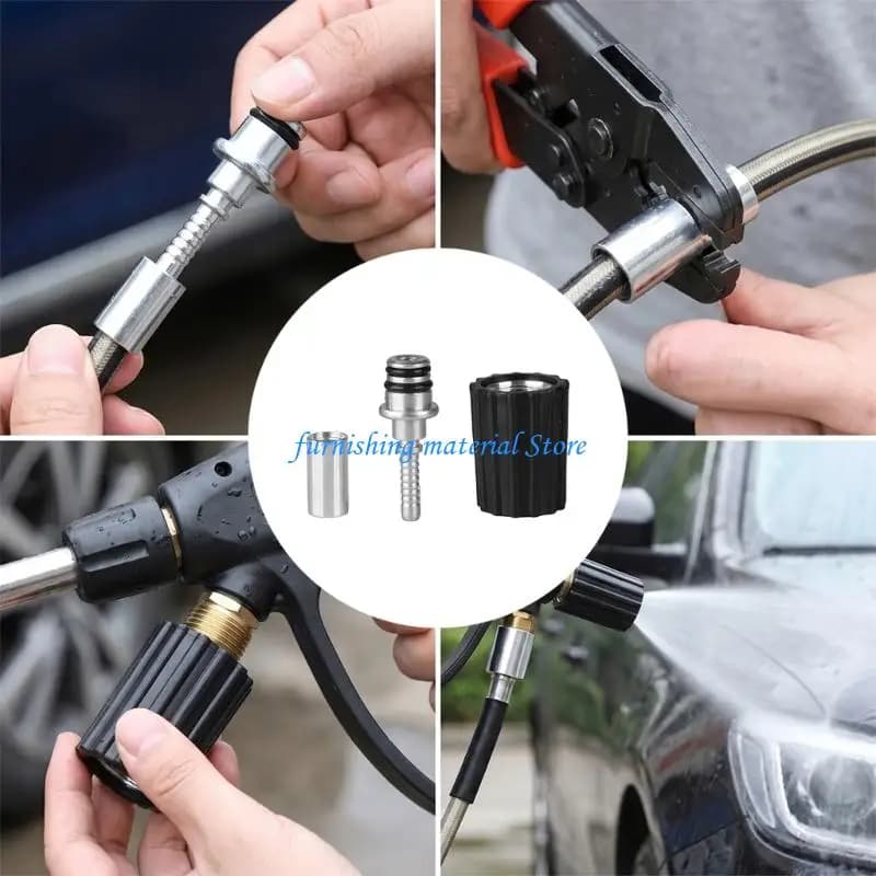 Y5GD Strong Plastic Metal Hose Twist Adapter For Pressure Washer 3Pcs M22 M14
