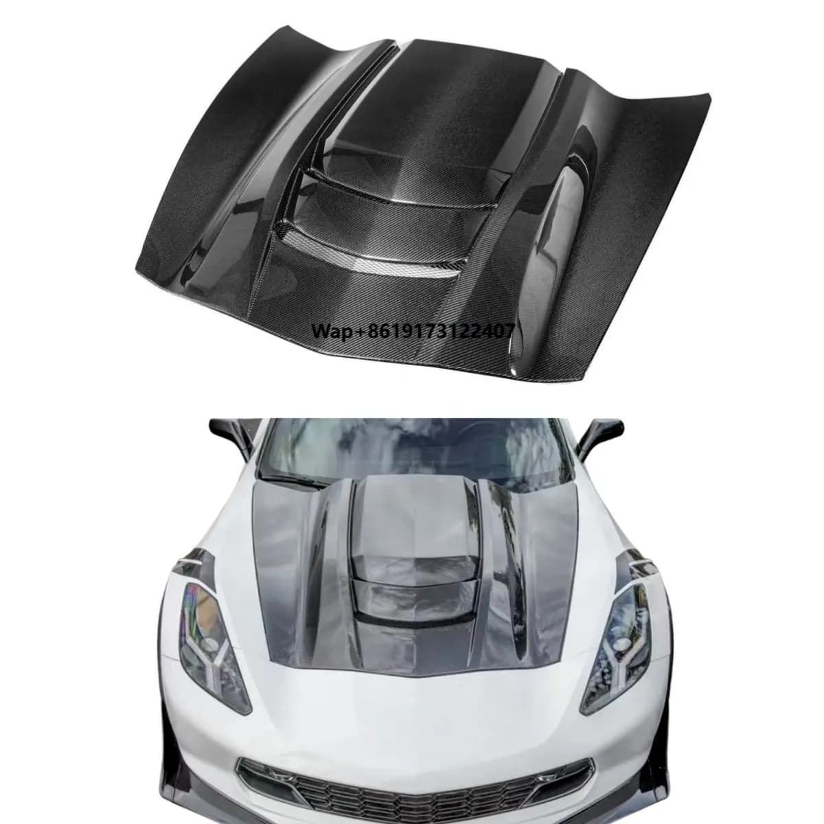 For Corvette C7 ZR1 Carbon Fiber Front Hood Carbon Fiber Car Engine Hood