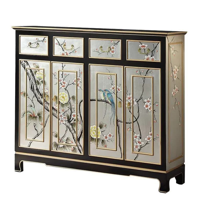 CX Home Foyer Silver Foil Bright Living Room Storage Decorative Cabinet Bedroom Locker