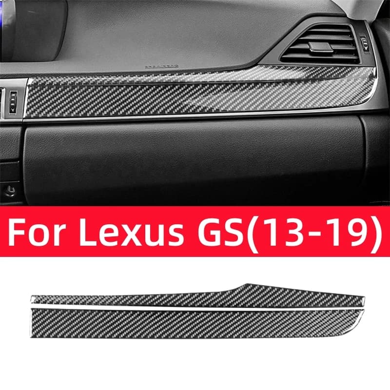 For Lexus GS 2013-2019 Car Interior Accessories Carbon Fiber Auto Co-pilot Storage Box Decorative Strip Trim Cover Stickers