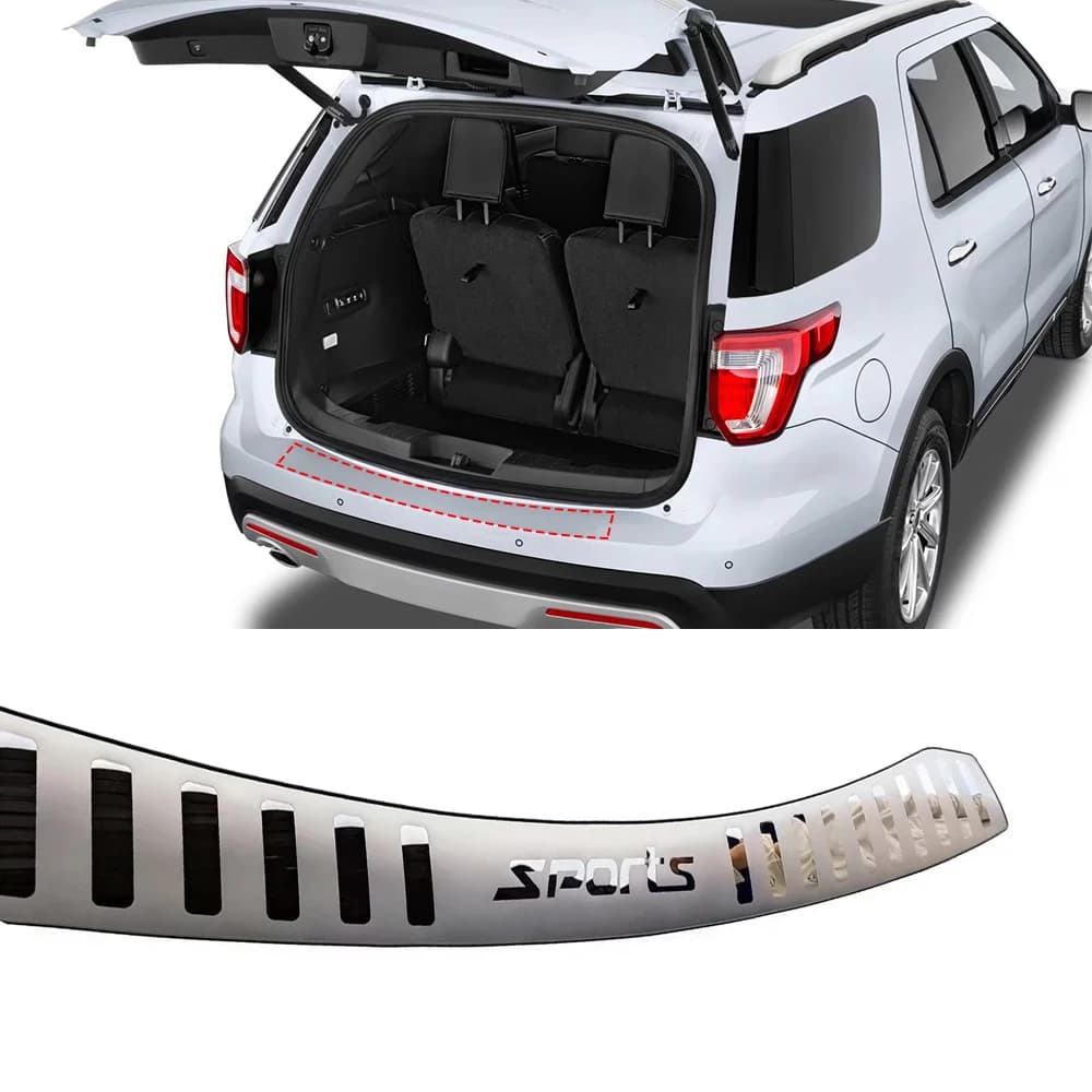For Ford Explorer 2017 2018 Car Accessories Rear Bumper Protector Door Sill Scuff Plate Stainless Steel Trunk Trim 2013-2015