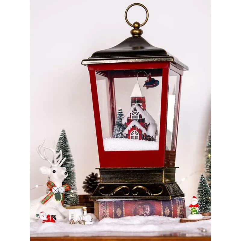 Santa Claus snow night lights, Christmas scene decoration