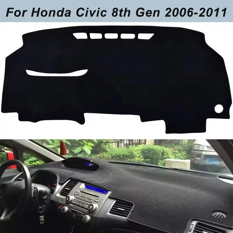Dashboard Cover Dash Mat For Honda Civic 8th Gen 2006-2011 Anti-Glare Non-Slip Sun Shade Interior Protector