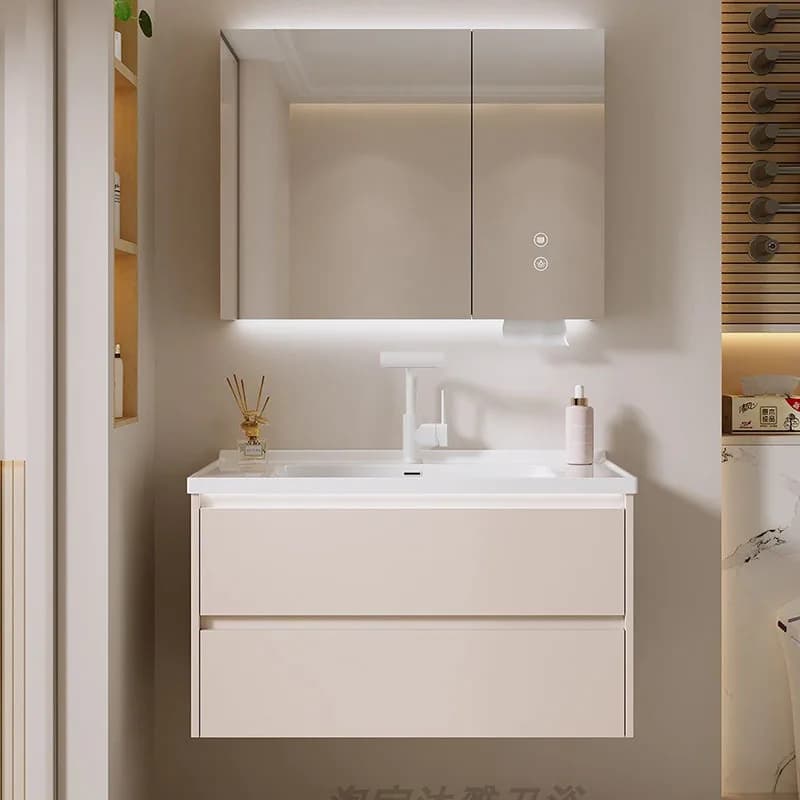White Drawers Bathroom Cabinet Storage Organizer Mirror Toilet Partitions Display Luxury Cupboard Modern Gabinete Home Furniture