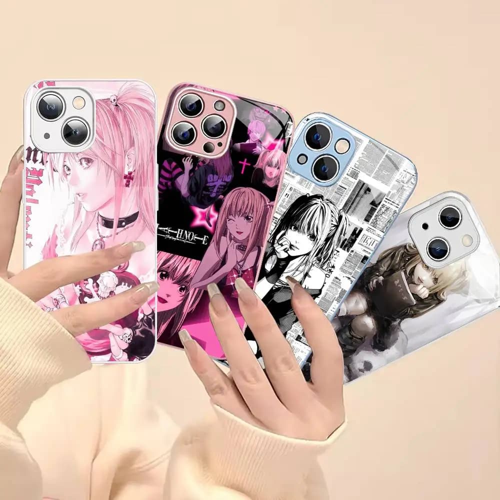 Anime Misa D-Death N-Note Tempered Glass For iphone 14 13 12 11 Pro Mini XS MAX 14Plus X XS XR Cover