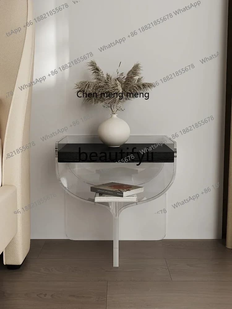 M178 A Acrylic suspended transparent bedside table small apartment art designer high-end bedroom retro side few