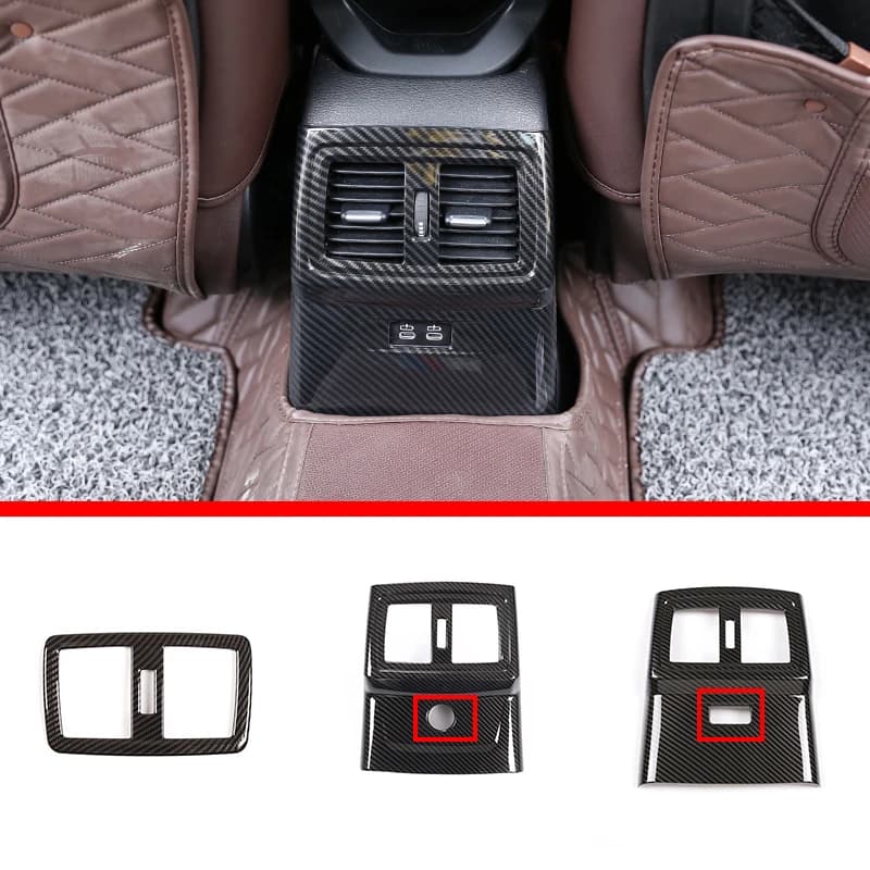 3 Style ABS Carbon Fiber for BMW X1 F48 X2 F47 2016-2022 Car Rear Air Conditioner Air Outlet Frame Decorative Cover Accessories