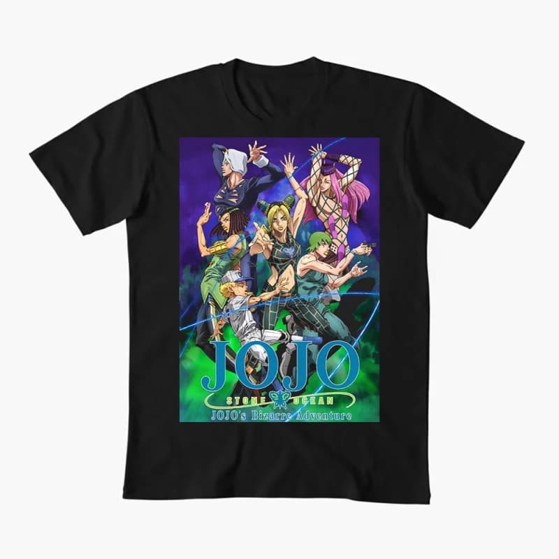0413 JoJo's Bizarre Adventure Anime Gift t shirt 100% cotton printed Graphic Clothes Y2K clothing Cartoon Tee All size Tops