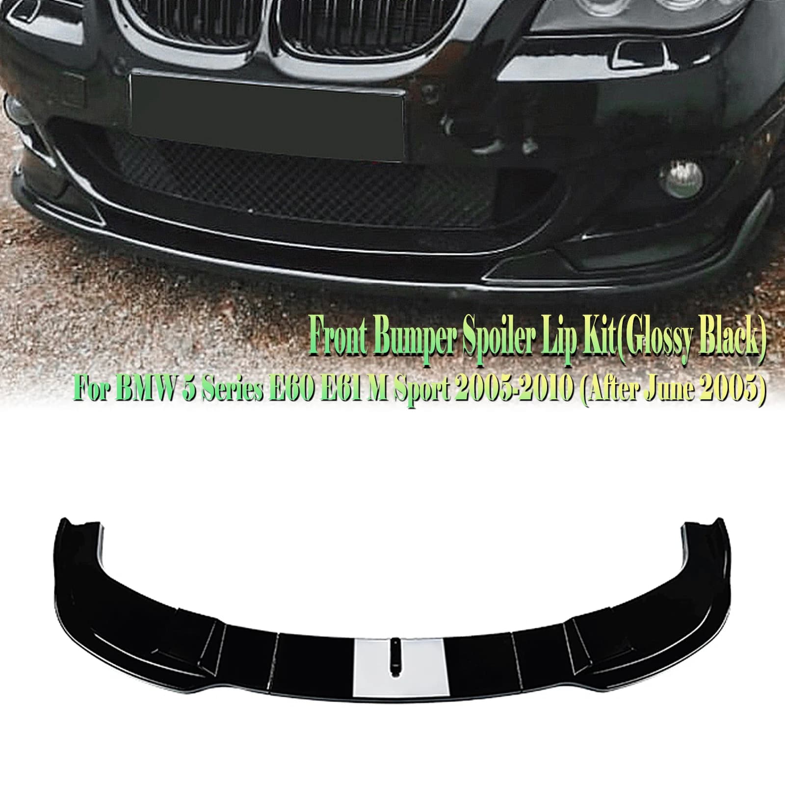 For BMW 5 Series E60 E61 525i 530i 540i 550i M Sport 2003-2010 Front Bumper Spoiler Lip Lower Diffuser Splitter Protector Blade