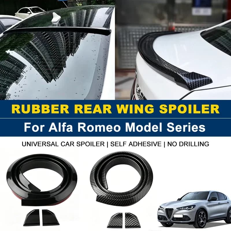 For Alfa Romeo Giulia Stelvio Giulietta Tonale 156 159 1.5M Self-Adhesive Rear Spoiler Wing No Drill Trunk Lip Exterior Parts