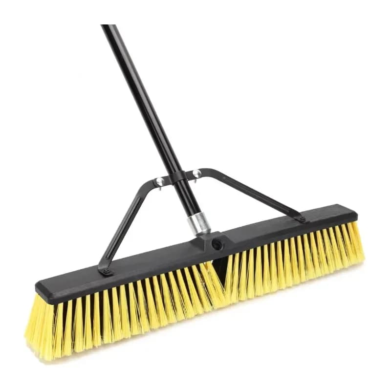 Long Handle Brush Push Broom Outdoor Heavy Duty Deck Driveway & Yard Concrete Floor Cleaning Brush