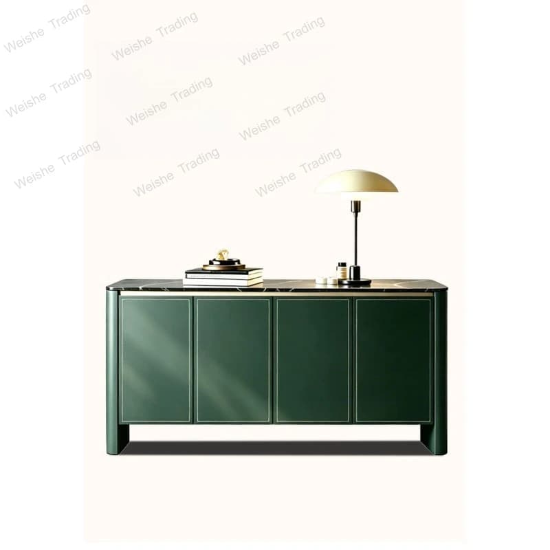 High-end Italian natural luxury stone living room entrance shoe cabinet marble customizable storage side cabinet