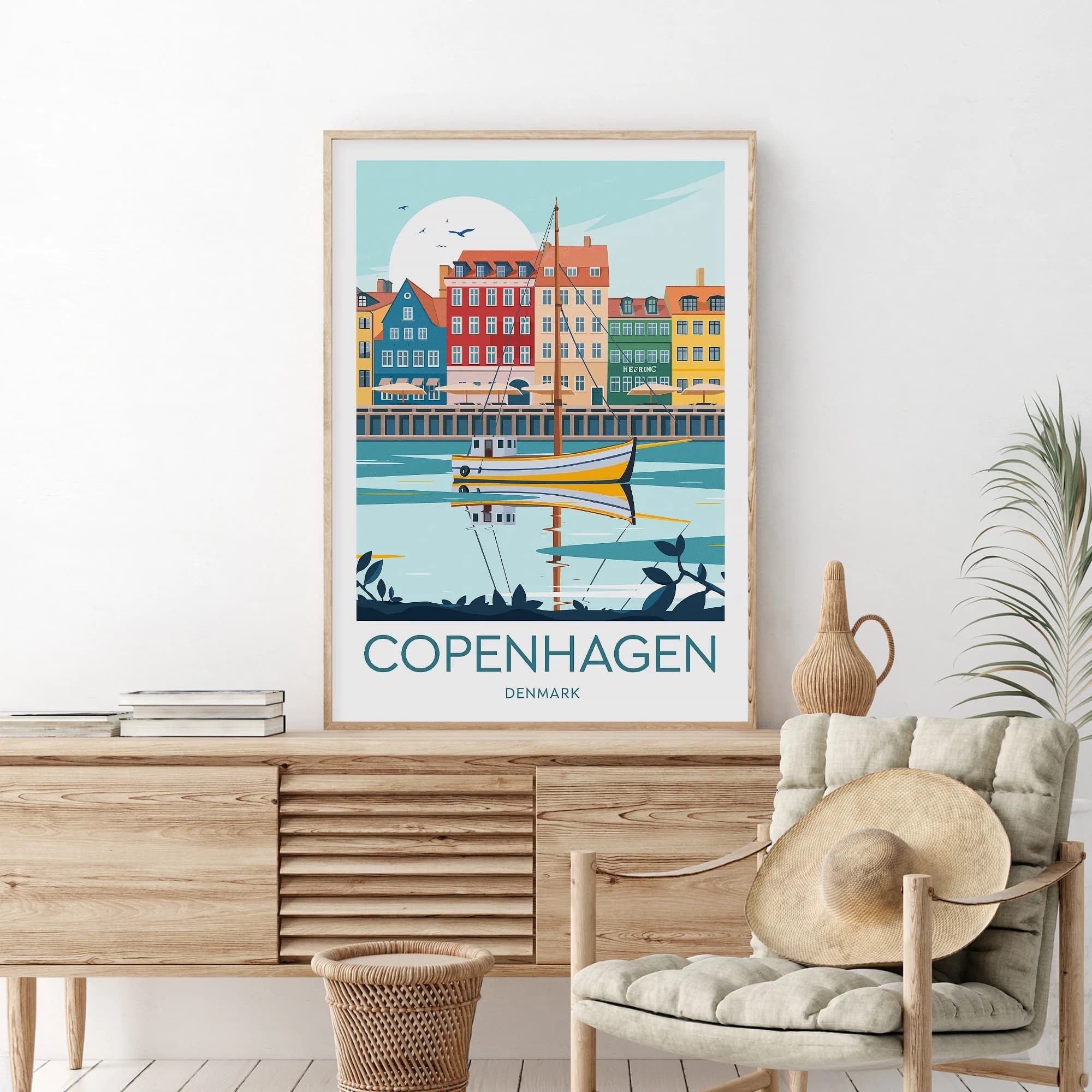 Copenhagen Travel Prints Denmark London Artwork Big Ben The Shard Artwork Eiffel Tower Paris Canvas Posters Home Decor Gifts