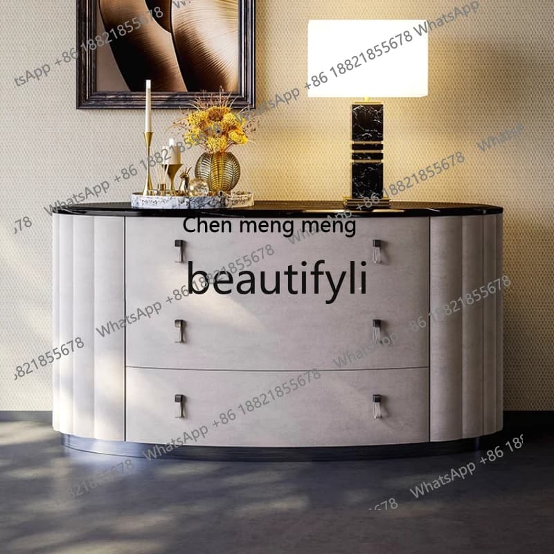 Italian light, living room decorative storage cabinet, modern simple bedroom, bedside cabinet, solid wood entrance cabinetH