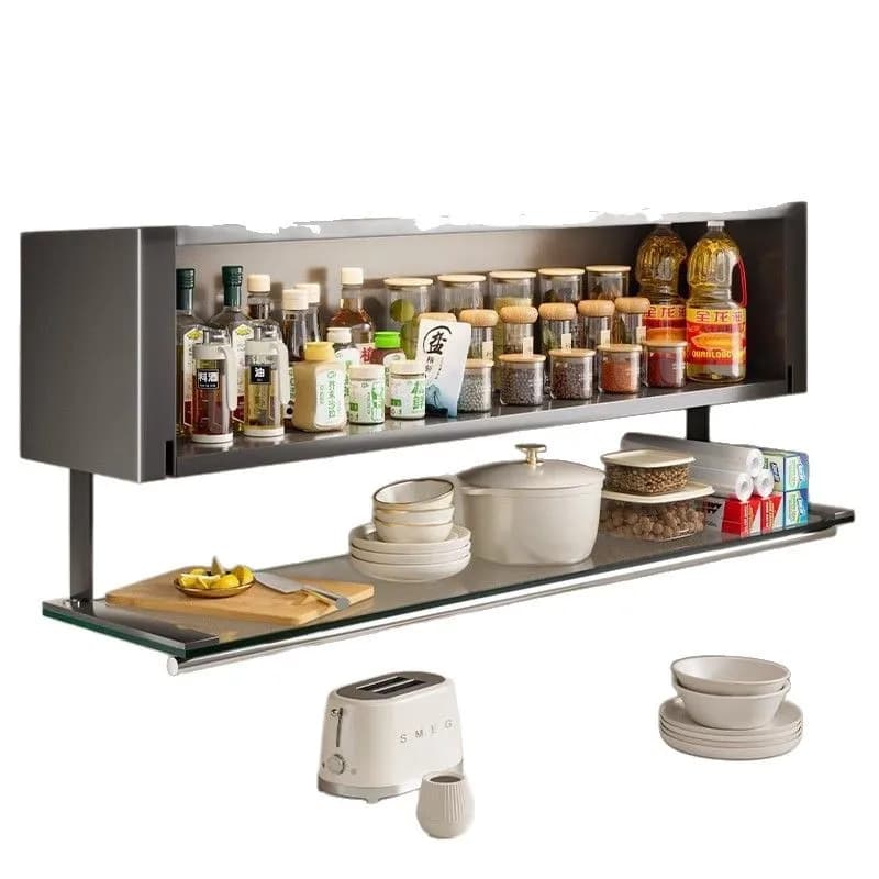 Household retractable rack baffle cabinet layered storage rack manufacturers supply seasoning