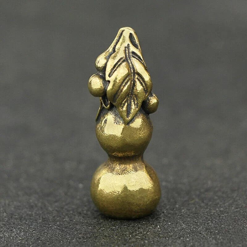 Copper Brass Gourd Small Fengshui Statue Ornament Chinese Handmade Statue