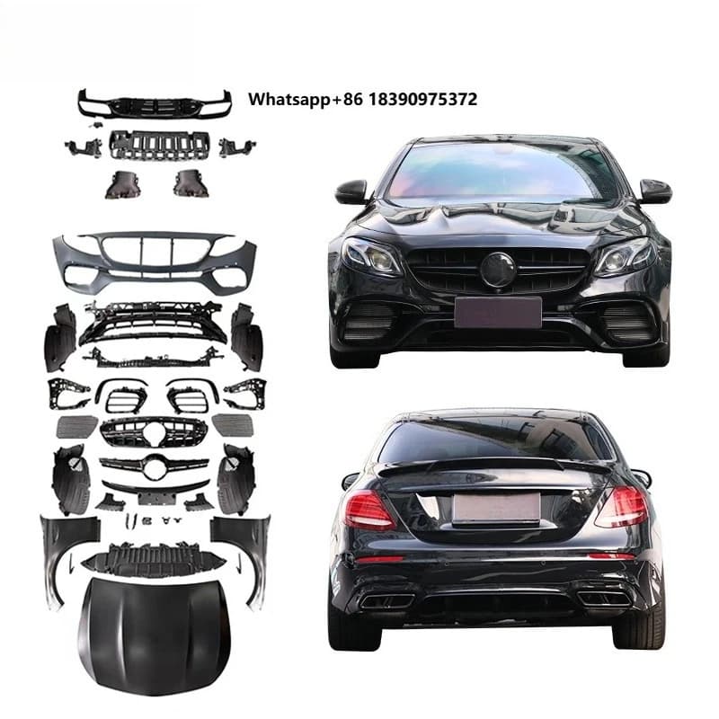For 2017-2020 Class W213 Sport Version Upgrade Wide Bodykit Bumper Grille Diffuser Exhaust Tip Hood Fender