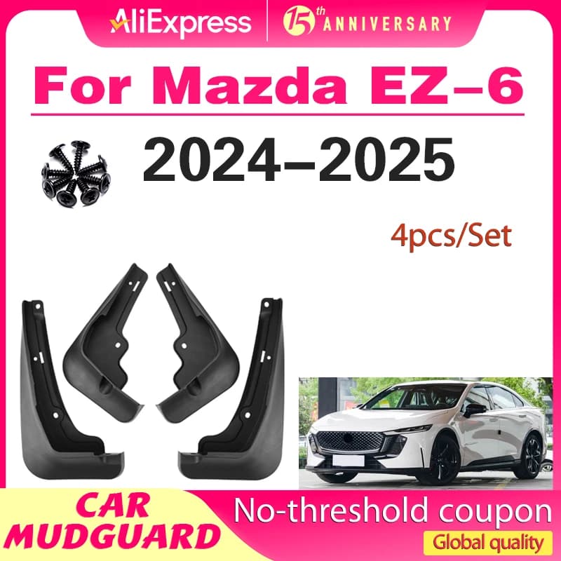 Mudflaps Fender for Mazda EZ-6 2024 2025 2026 Mudguards Mud Flaps Splash Guards Front Rear Wheels Fender Car Accessories 4Pcs