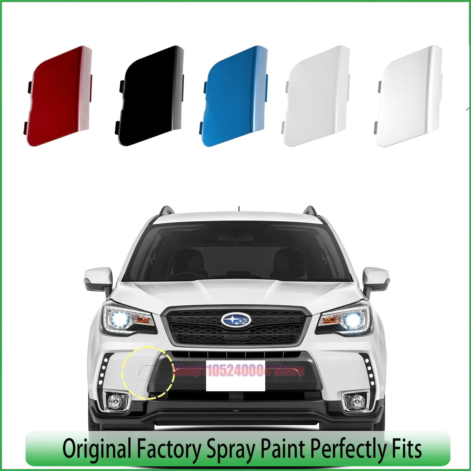 For Subaru Forester Front Tow Hook Cover For All Models 2014-2018 Premium Trailer Accessory Complete Kit Part 57731-SG070