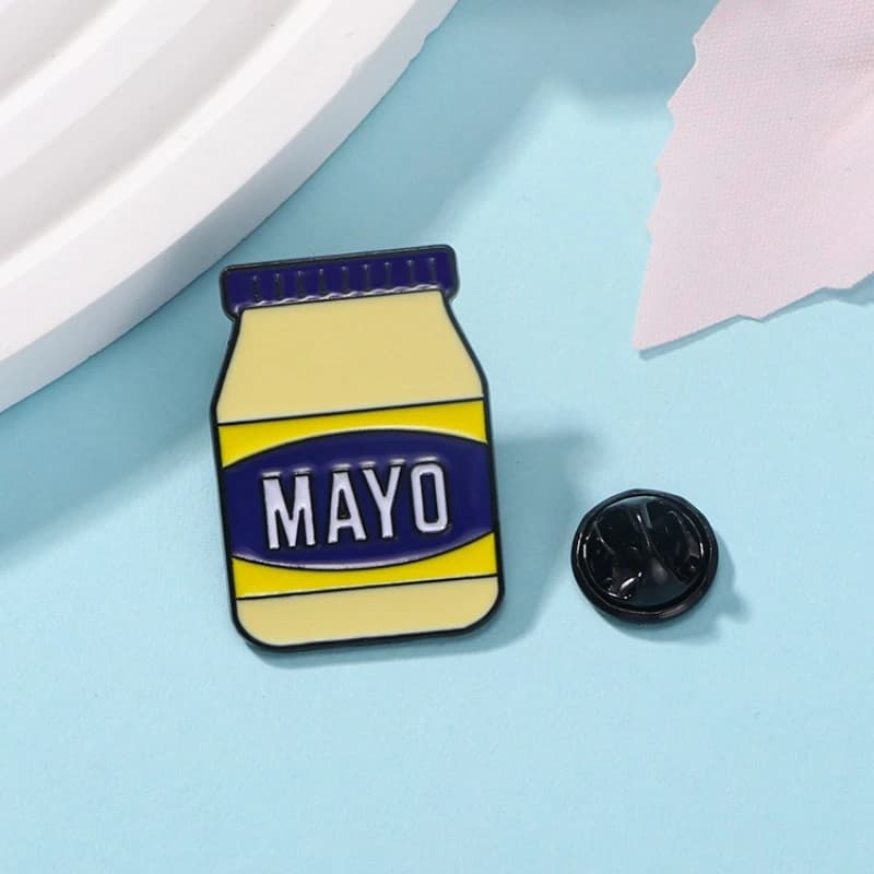 Cute Cartoon Cream Mayonnaise Shape Brooch Alloy Enamel Badge Pin DIY for Clothes Bags Shoes Hat Scarf T-shirt Jeans Accessory