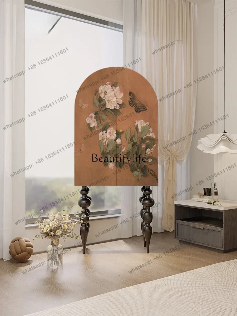 Customization French Style Chinese Wind Flower Bird Solid Wood Chest Bedroom Bedside Tall Cabinet