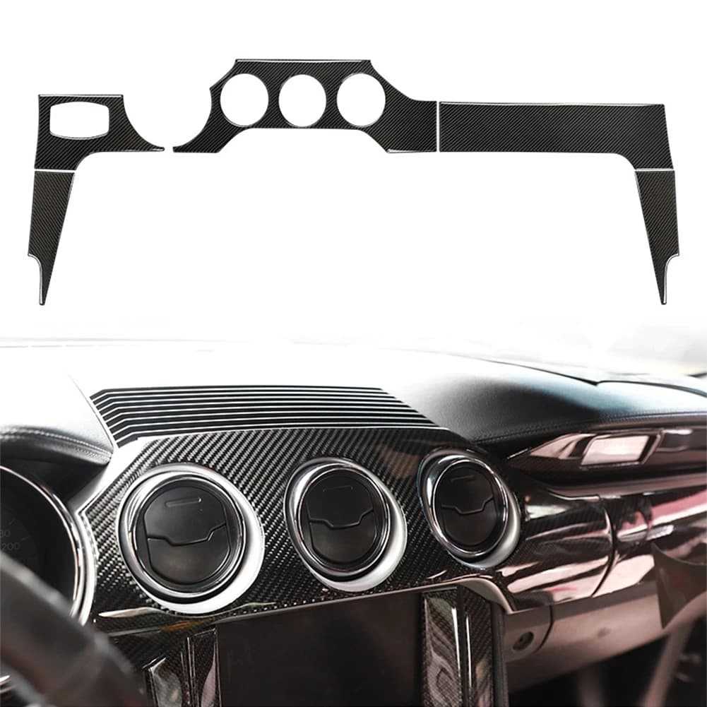 Real Carbon Fiber For Ford Mustang 2015 2016 2017 2018 2019 2020 2021 2022 2023Car Cover Panel Sticker Interior Trim Accessories
