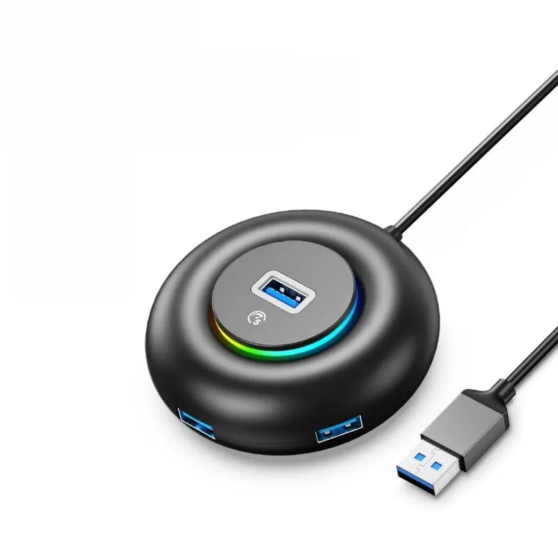 RGB USB3.0/Type-C HUB With Type C Power Port 5Gbps Multi Splitter OTG Adapter For PC Computer Accessories Macbook Pro