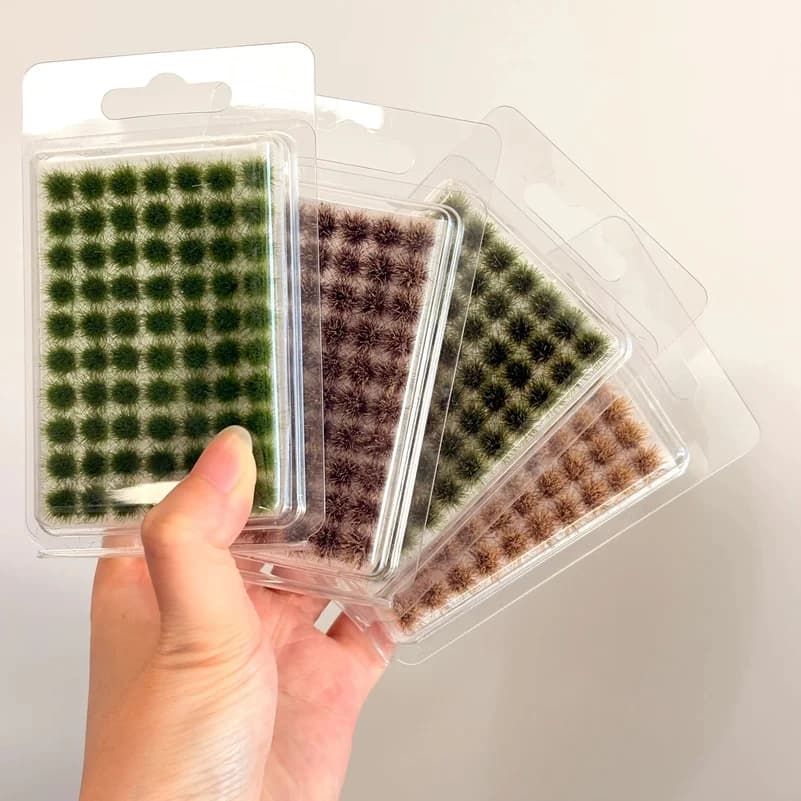 70tufts Static Grass Tufts for Miniature Garden Decor,Tiny Bonsai Model Grass Tufts,Crafts Mini Scene Decor,DIY Micro Landscape