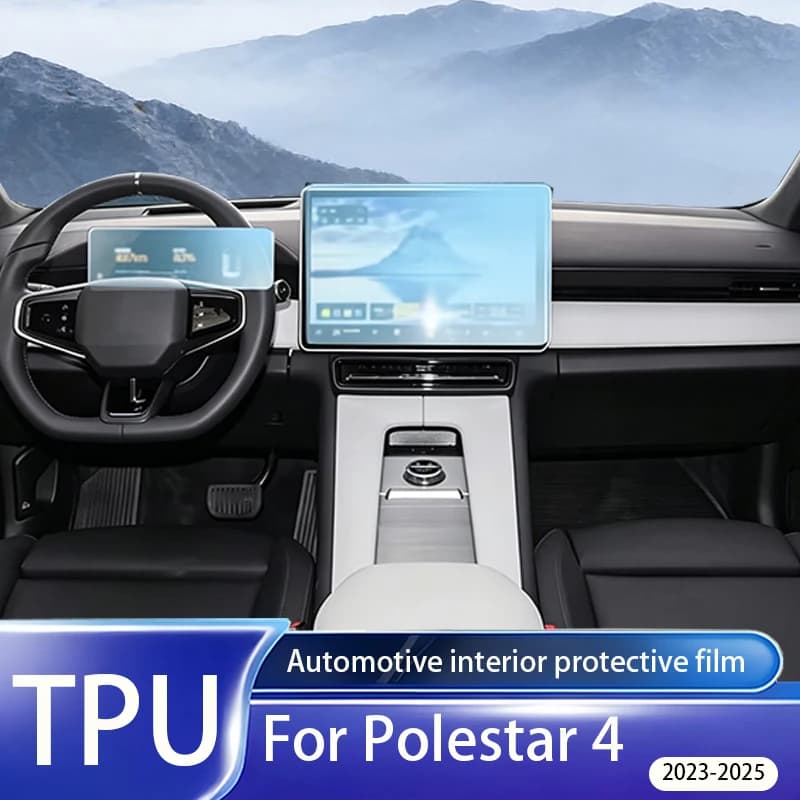 For Polestar 4 2023-2025 interior LCD anti fingerprint matte TPU film, navigation screen protector, PPF anti glare accessories