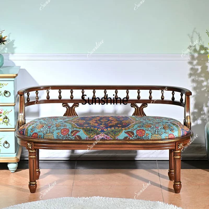American Solid Wood Chair Living Room Balcony Leisure Furniture Sofa Backrest