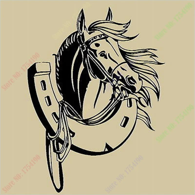Beautiful Horse Head Wall Decal Pet Animal Art Decor Office Vinyl Wall Stickers For Living Room Chinese Style Decoration