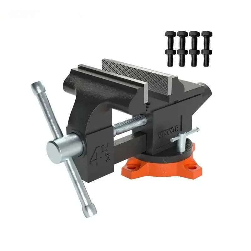 【Hot】 Bench Vise 4.5" 6" 6.5" Multipurpose with Swivel Base Anvil Heavy  Cast Iron for Drilling, Conduit Cutting, Sanding