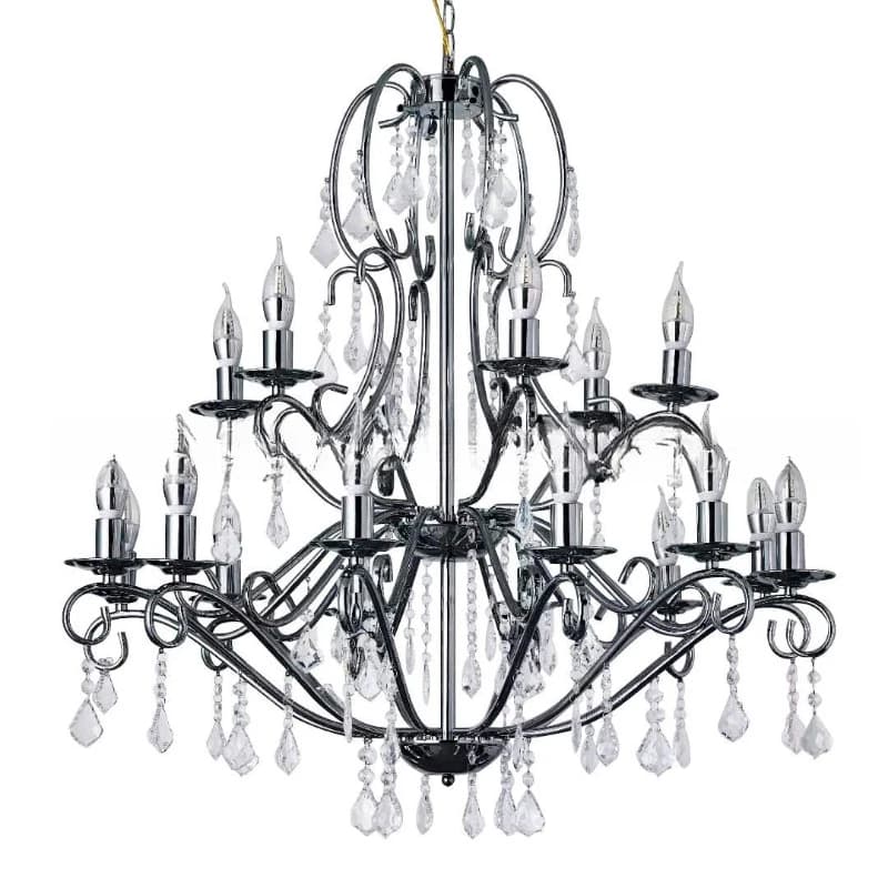 New 18-head European chandelier electroplated metal wrought iron wedding props, ceiling decorative lamps