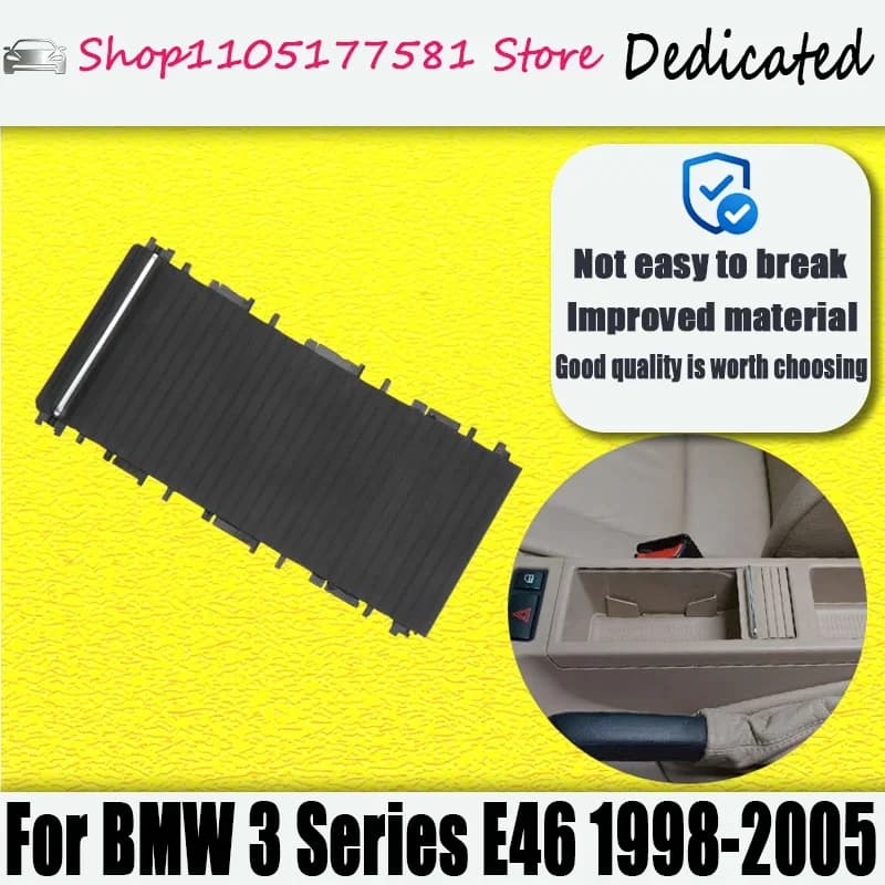 For BMW 3 Series E46 Cup Holder Sliding Cover, Center Console Cup Holder Roller Blind, Drink Holder Retractable Lid, Replaceme